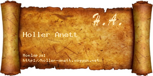 Holler Anett névjegykártya